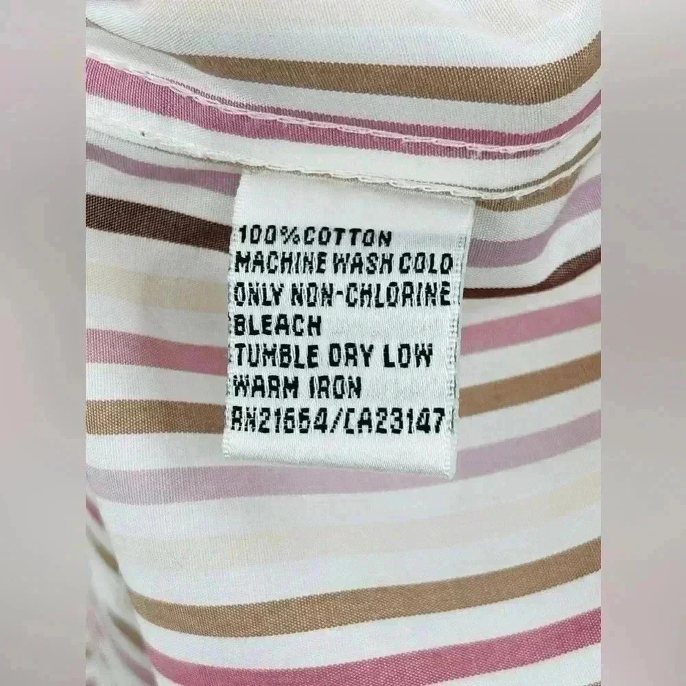 Talbots Vertical Striped Button Down Collared Shi… - image 6